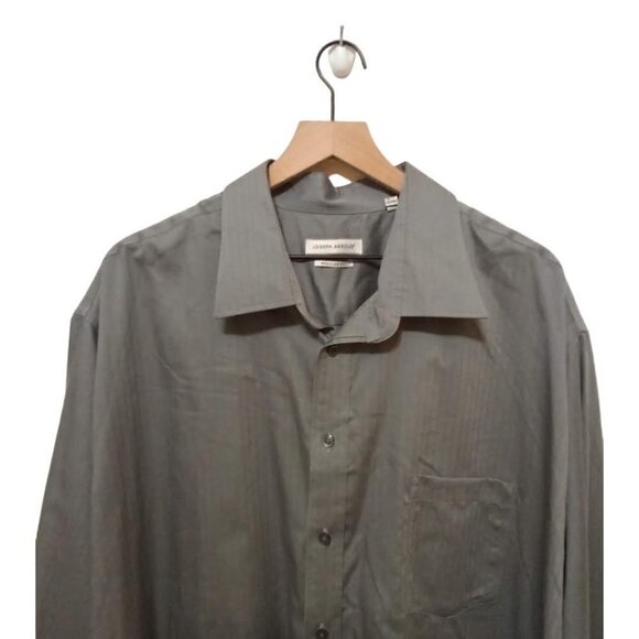 Joseph Abboud Gray Striped Regular Fit Dress Button Down Shirt Neck Sz 20 Tall - Picture 2 of 10